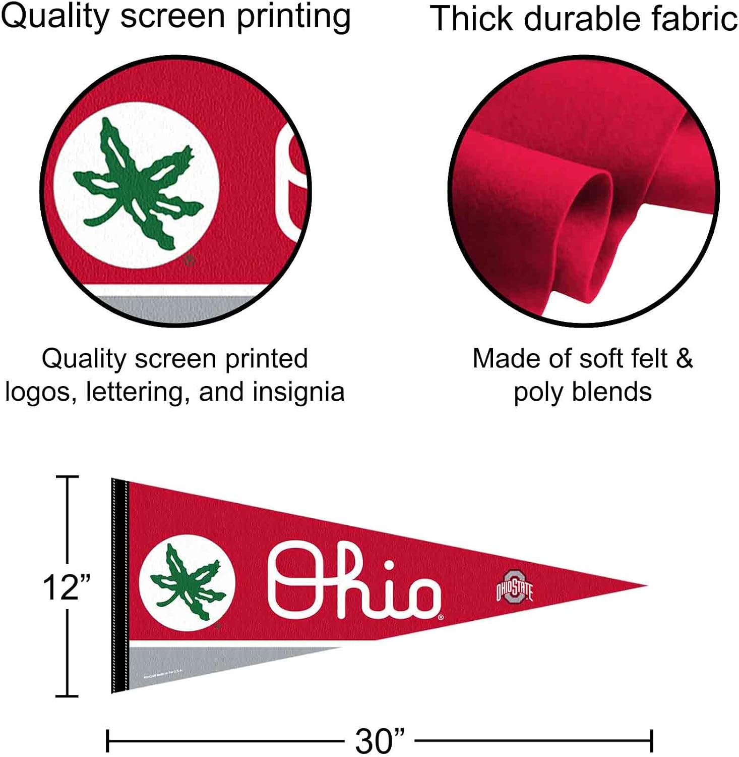 College Flags & Banners Co. Ohio State Buckeyes Buckeye Leaf Pennant Banner Flag