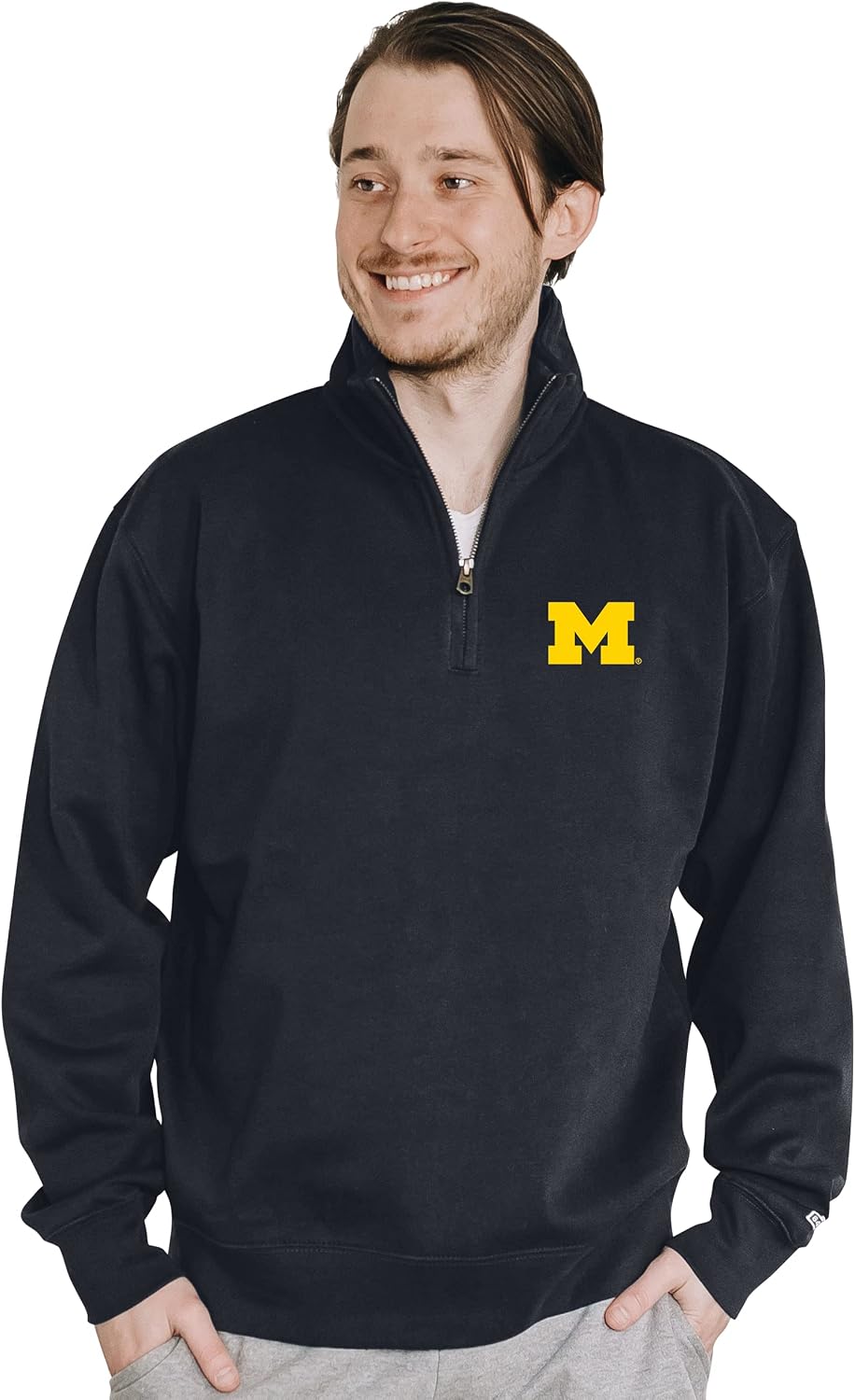 Blue 84 NCAA mens Quarter Zip Sweatshirt Icon Michigan Wolverines XX-Large Team Color